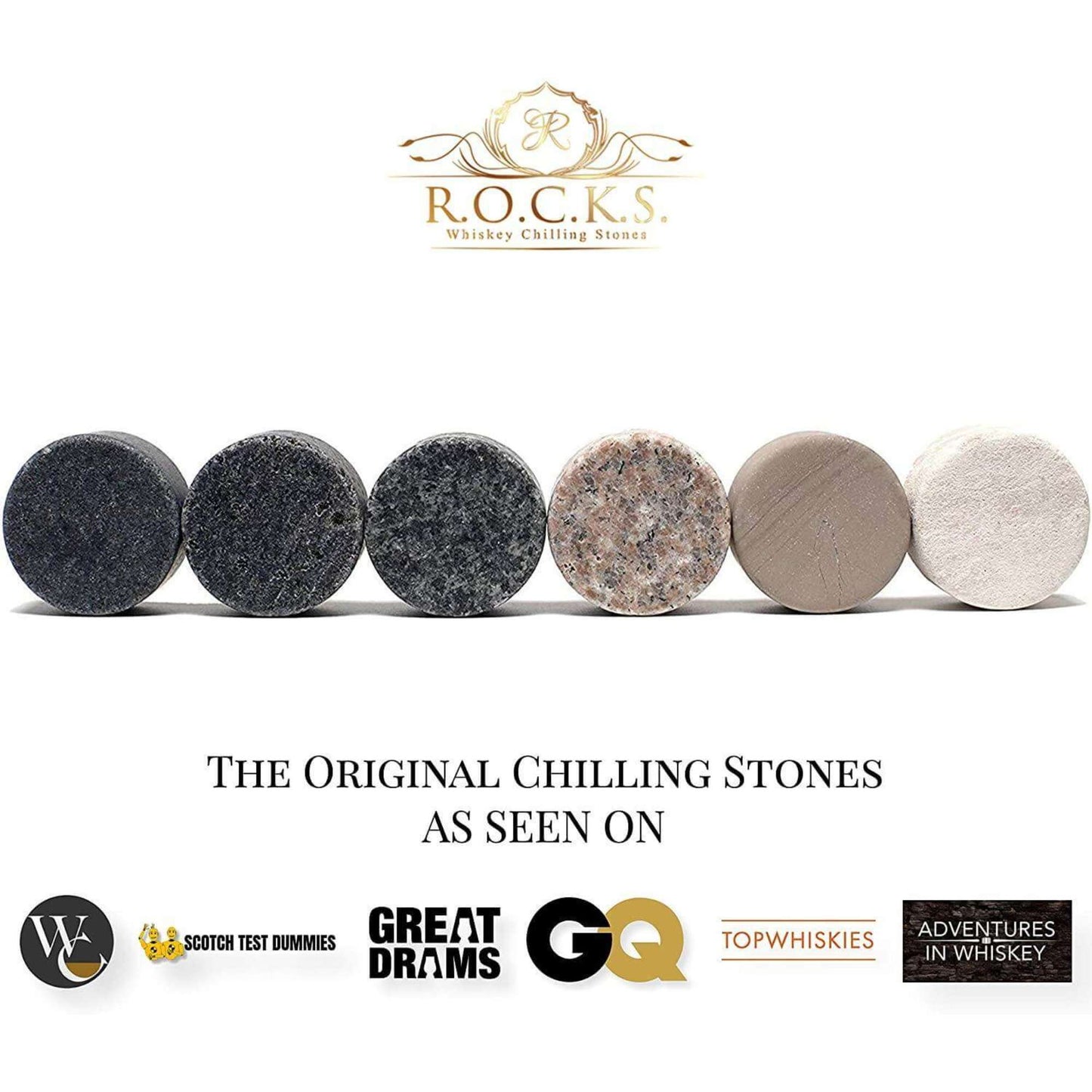Premium Whiskey Stones Set - Original Granite Chilling Rocks Gift Set