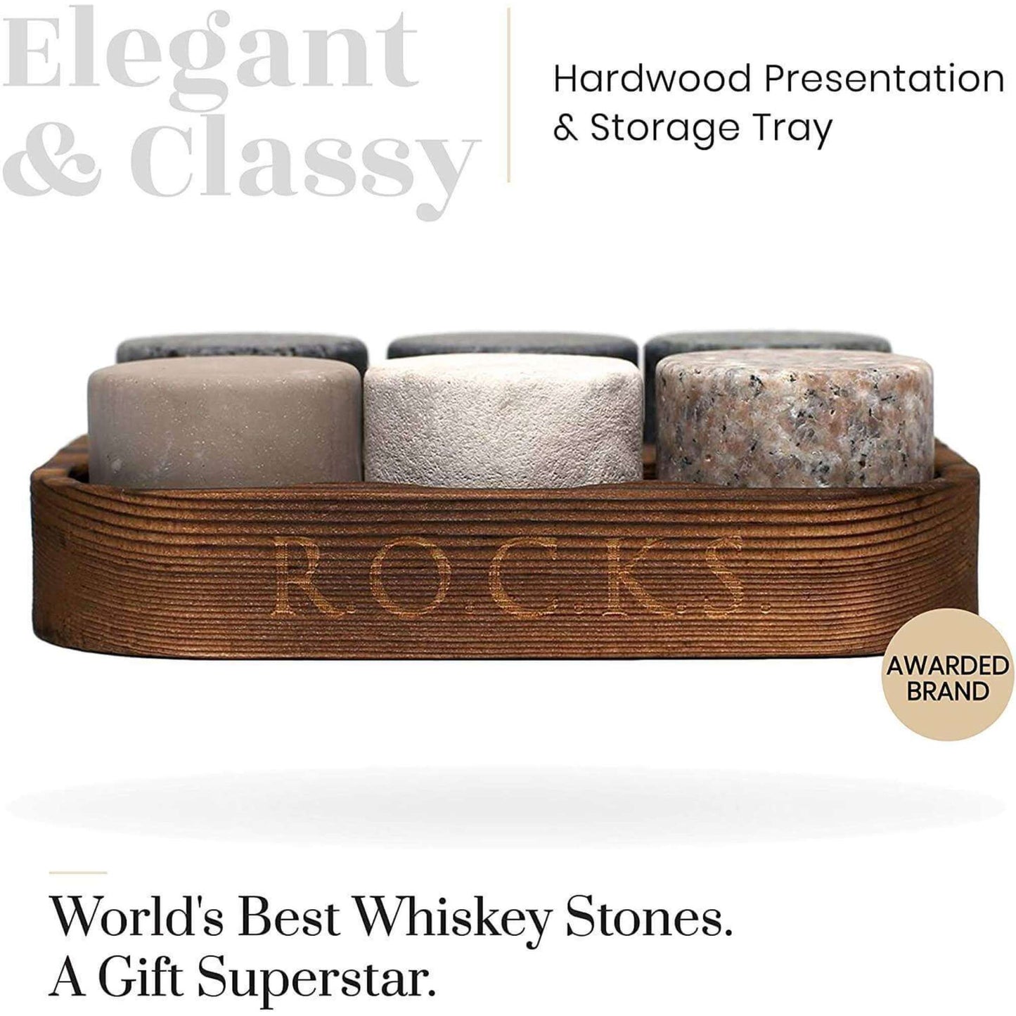 Premium Whiskey Stones Set - Original Granite Chilling Rocks Gift Set