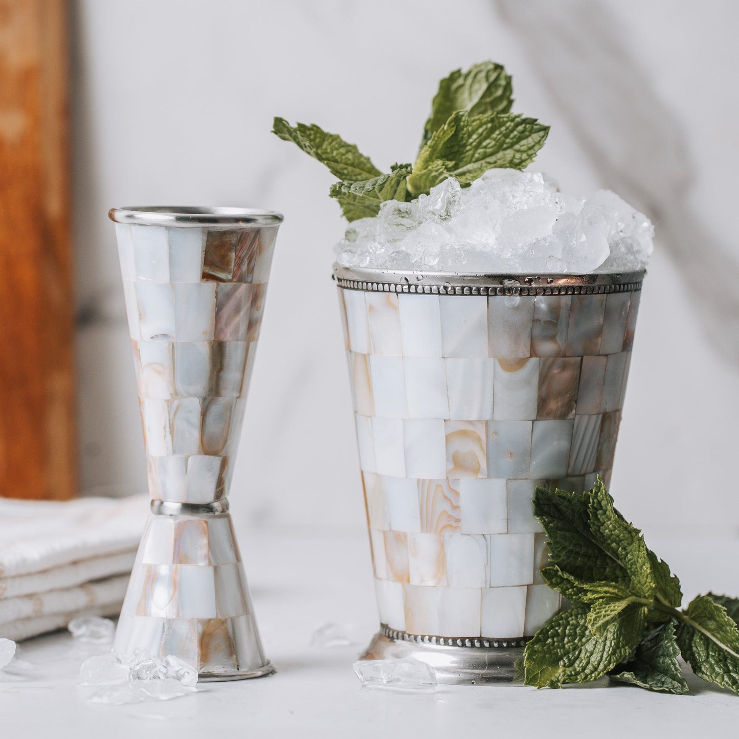 Mother of Pearl Julep Cup - Handcrafted Iridescent Cocktail Chalice | Barsonist