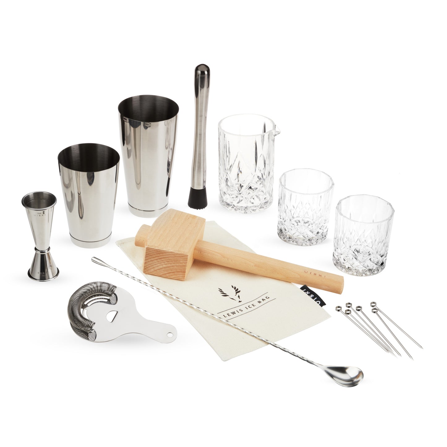 17-Piece Stainless Steel Barware Set in Silver Viski®
