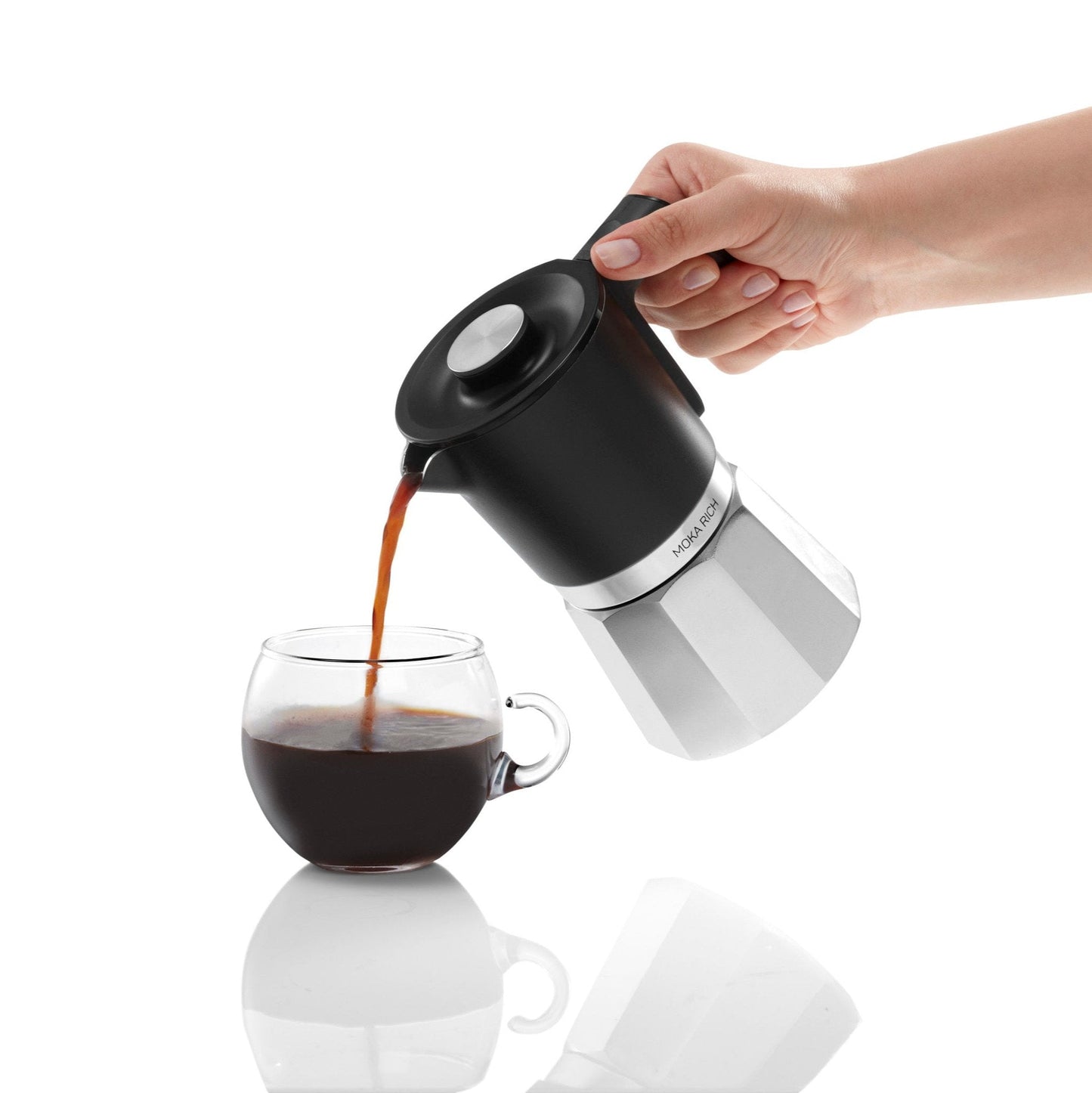 Arzum Okka Rich Moka Pot Turkish Coffee and Moka Maker with Milk Frother, 5 Cup, Chrome | Barsonist