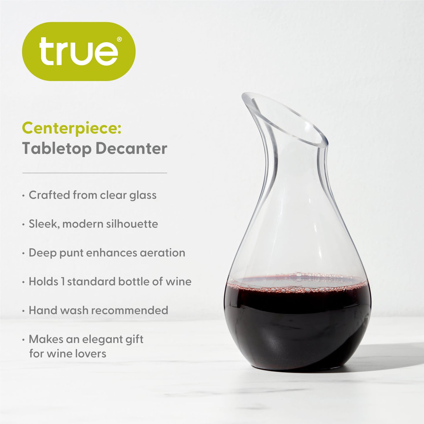 Centerpiece Tabletop Wine Decanter - Crystal Glass Aerator with Hourglass Design