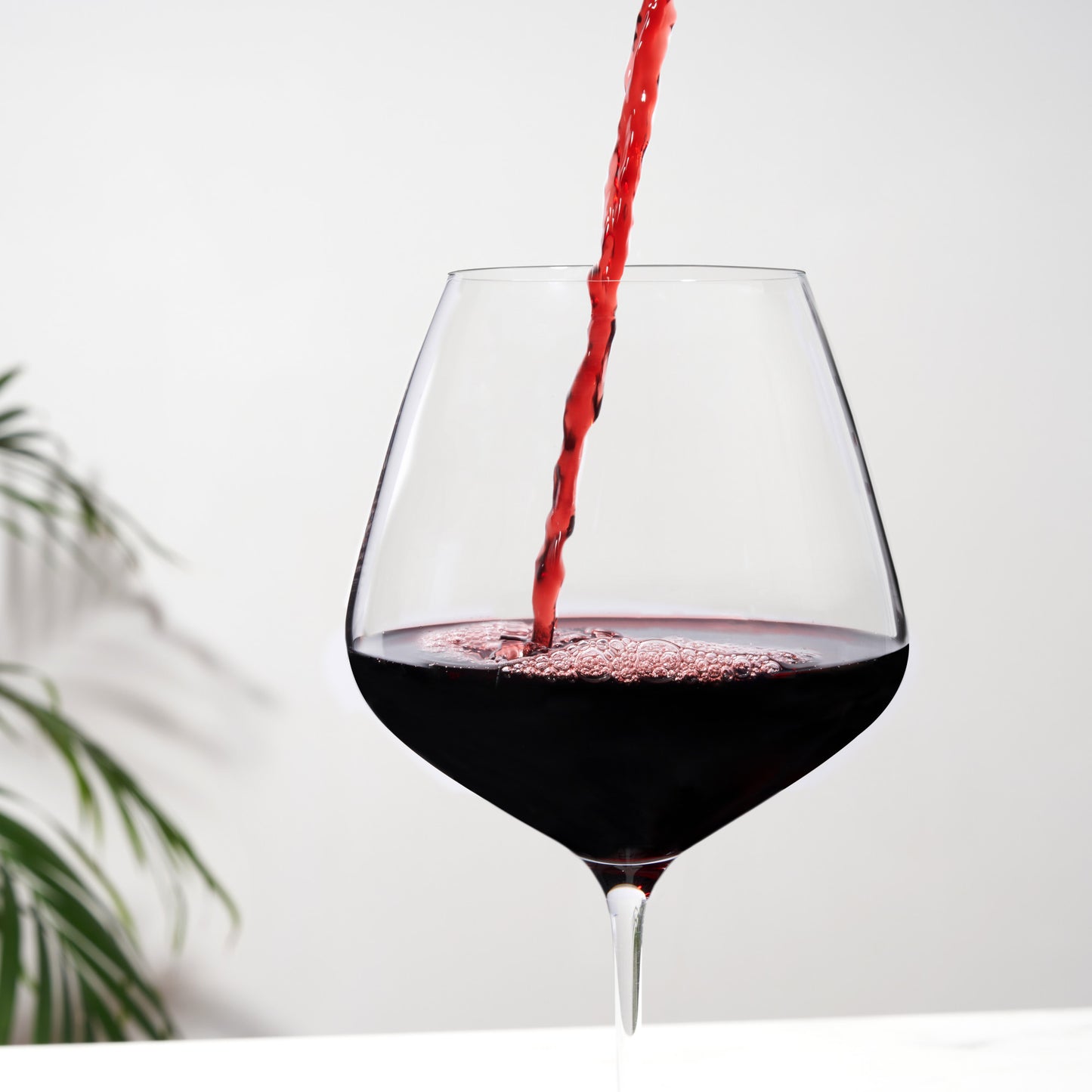 Burgundy Wine Glasses Set - Lead-Free Crystal Stemware (Set of 4)
