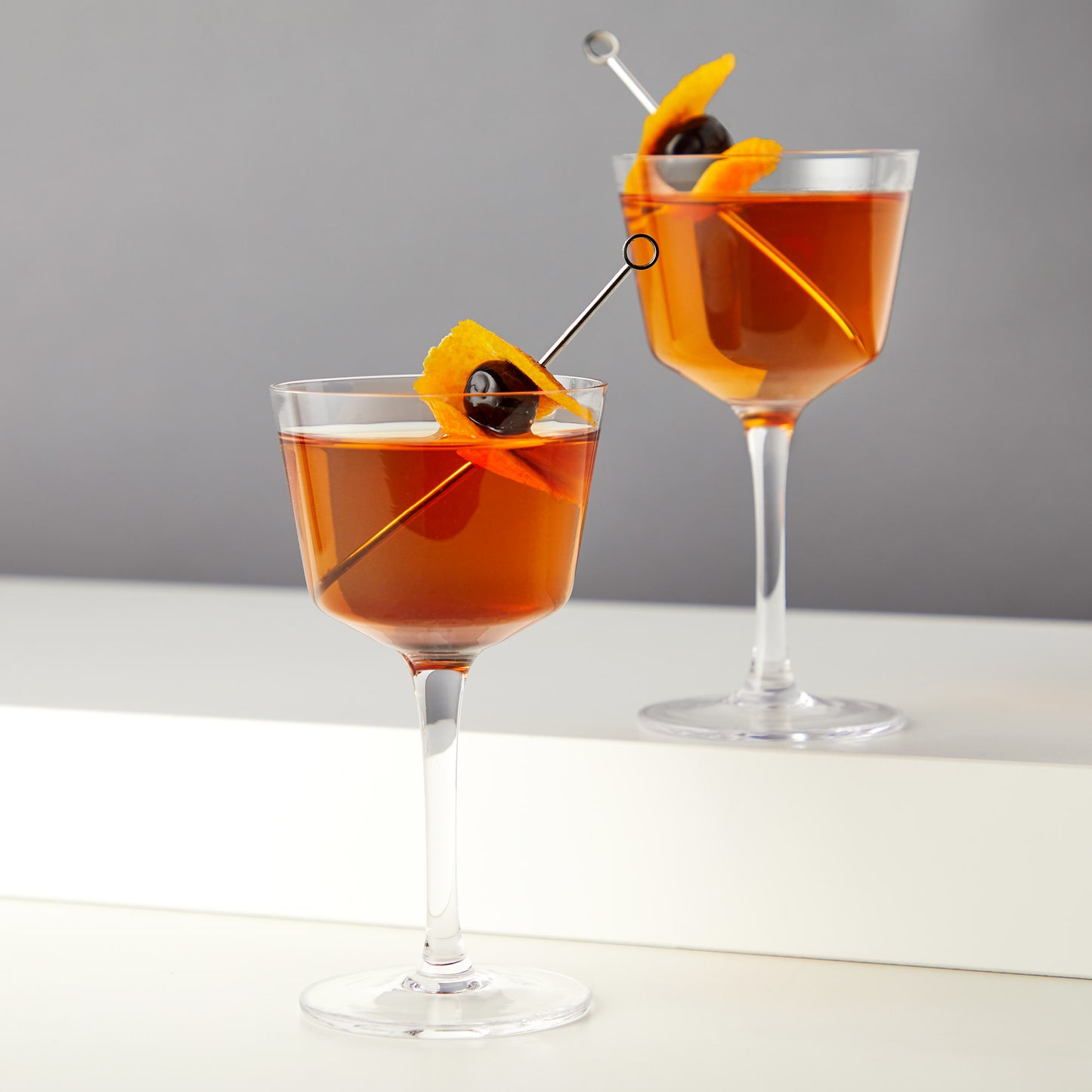 Nick & Nora Cocktail Coupes - Lead-Free Crystal Glasses Set of 2 | Viski