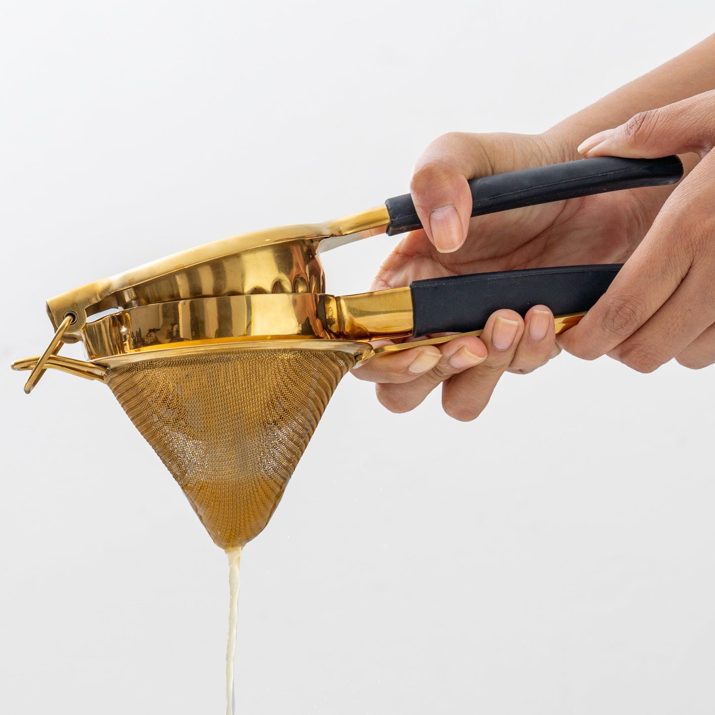 Professional Gold Citrus Juicer - Large-Bowl Stainless Steel Hand Press for Cocktails, Oranges & Grapefruit
