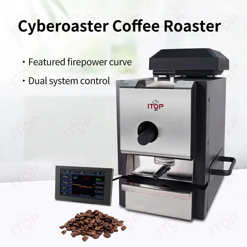 ITOP Electric Coffee Roaster – Dual Probe, LCD Touch, Brushless Motor