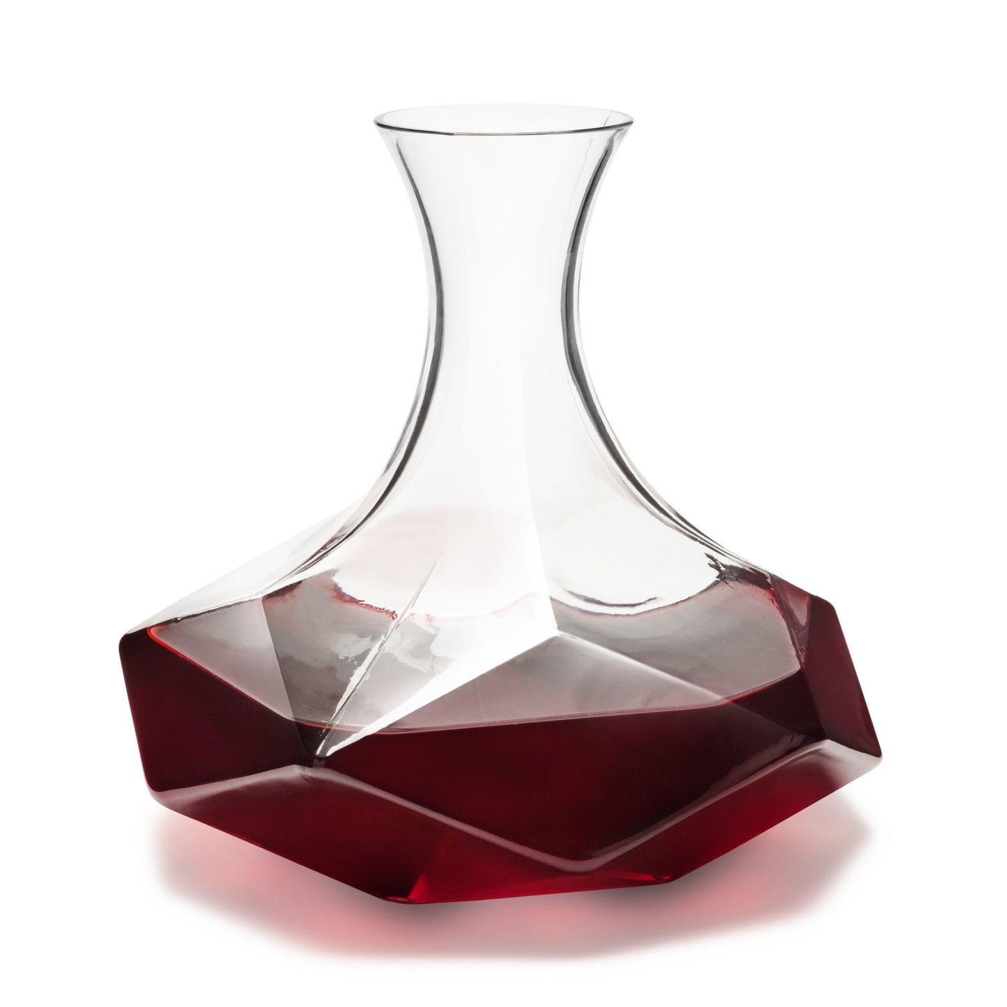 Viski Faceted Crystal Wine Decanter - Professional Lead-Free Wine Aerator with Star Base