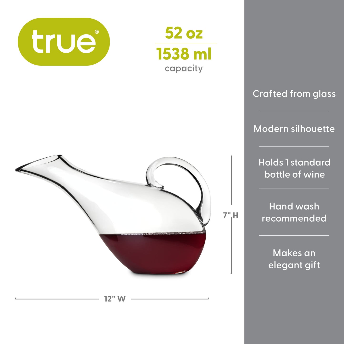 Professional Wine Decanter - Hand-Blown Glass Aerator with Handle