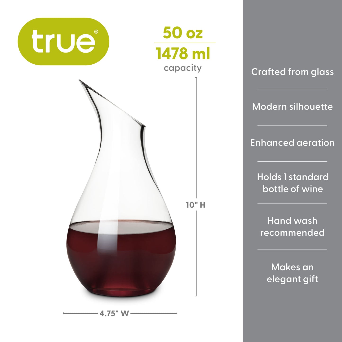 Centerpiece Tabletop Wine Decanter - Crystal Glass Aerator with Hourglass Design