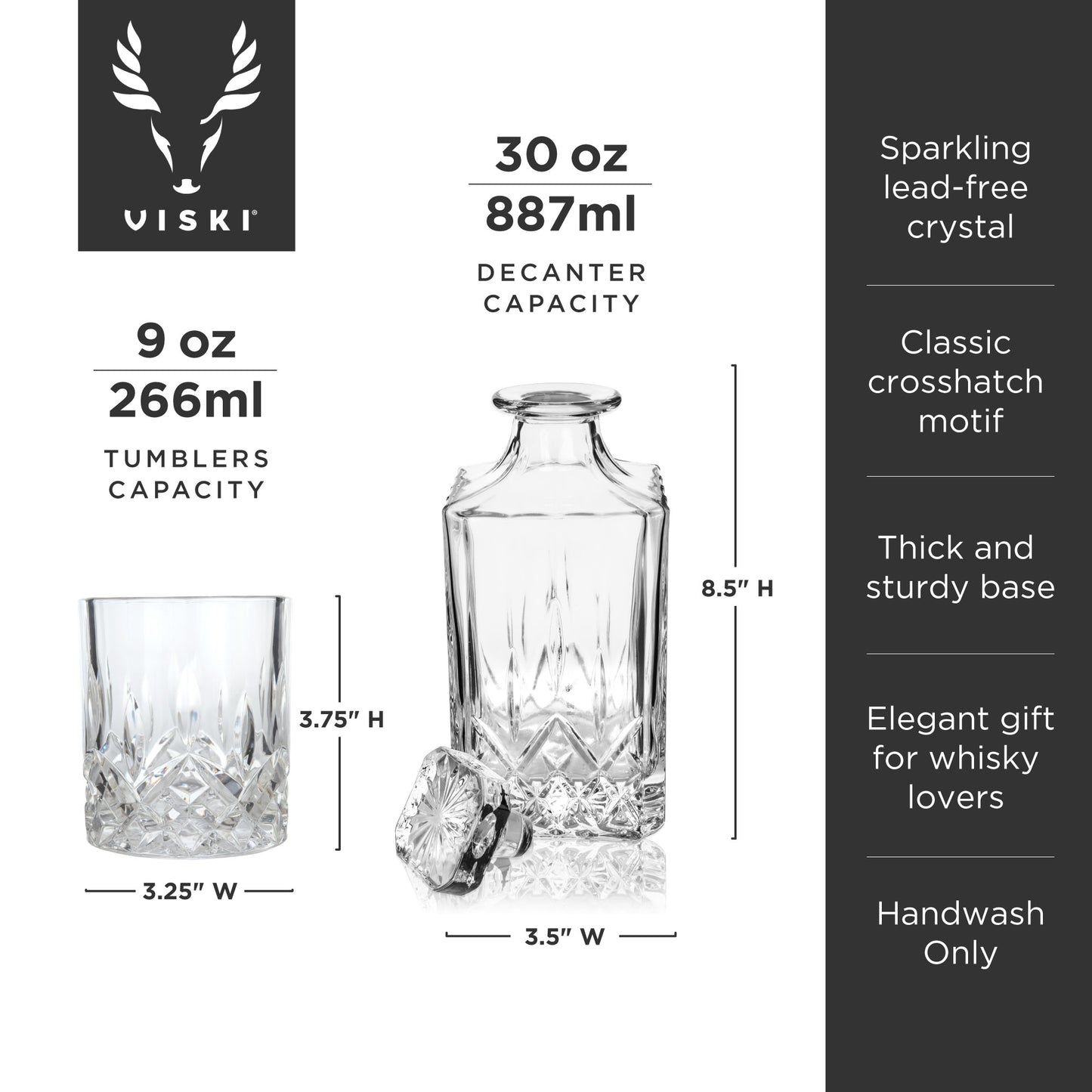 Professional Crystal Whiskey Glasses Set - Premium Rocks Glasses for Bourbon & Scotch