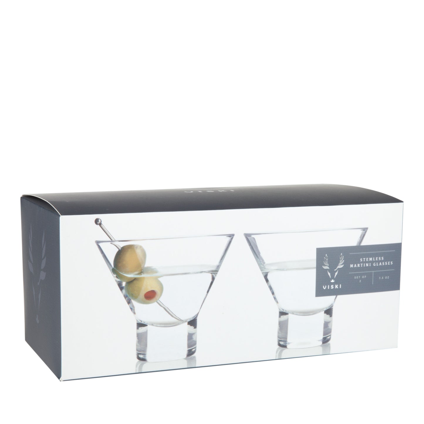 Raye Crystal Heavy Base Martini Glasses Viski®