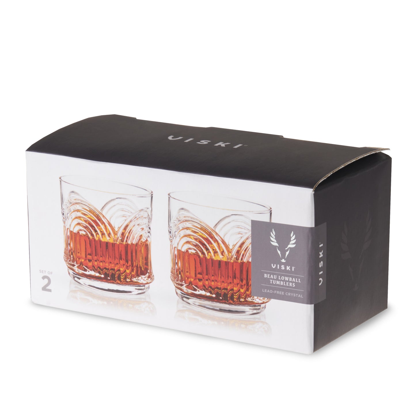 Deco Beau Crystal Lowball Tumblers Viski®