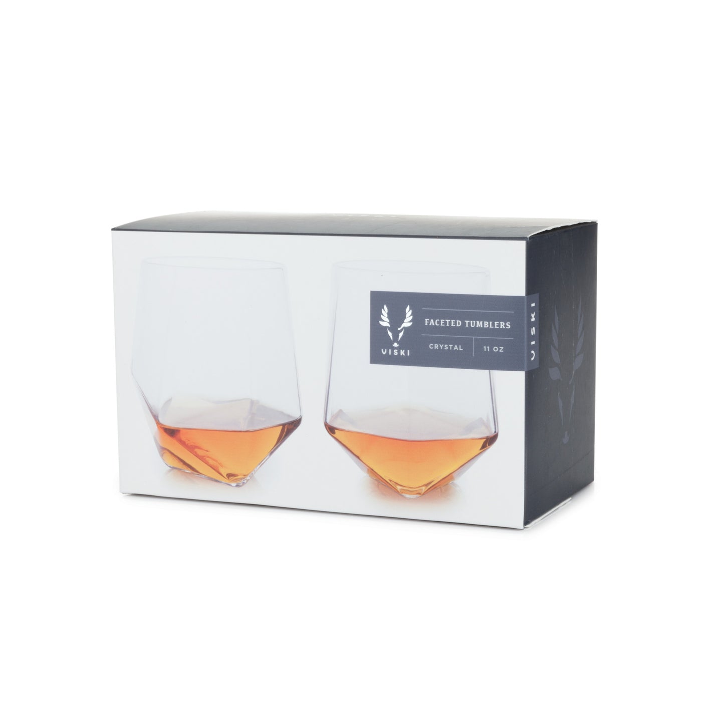 Seneca Crystal Faceted Tumblers by Viski | Set of 2 | Barsonist