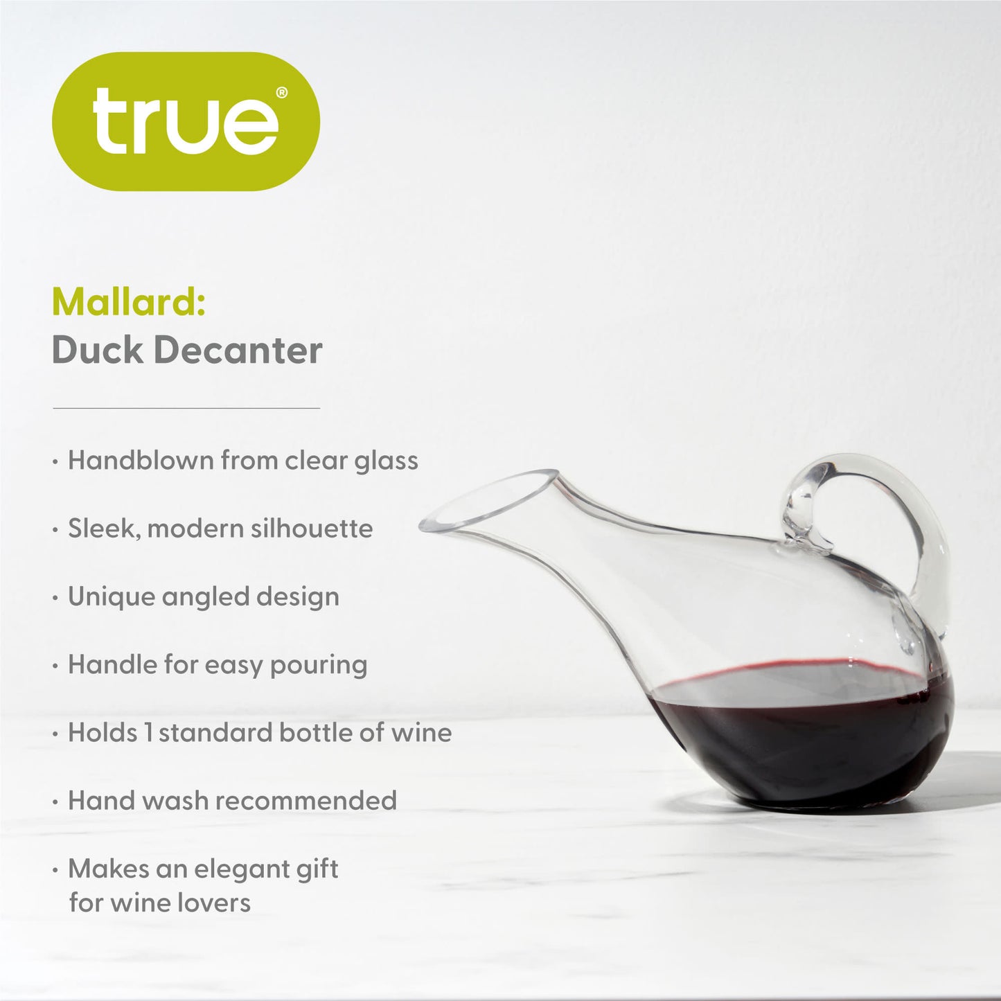 Professional Wine Decanter - Hand-Blown Glass Aerator with Handle