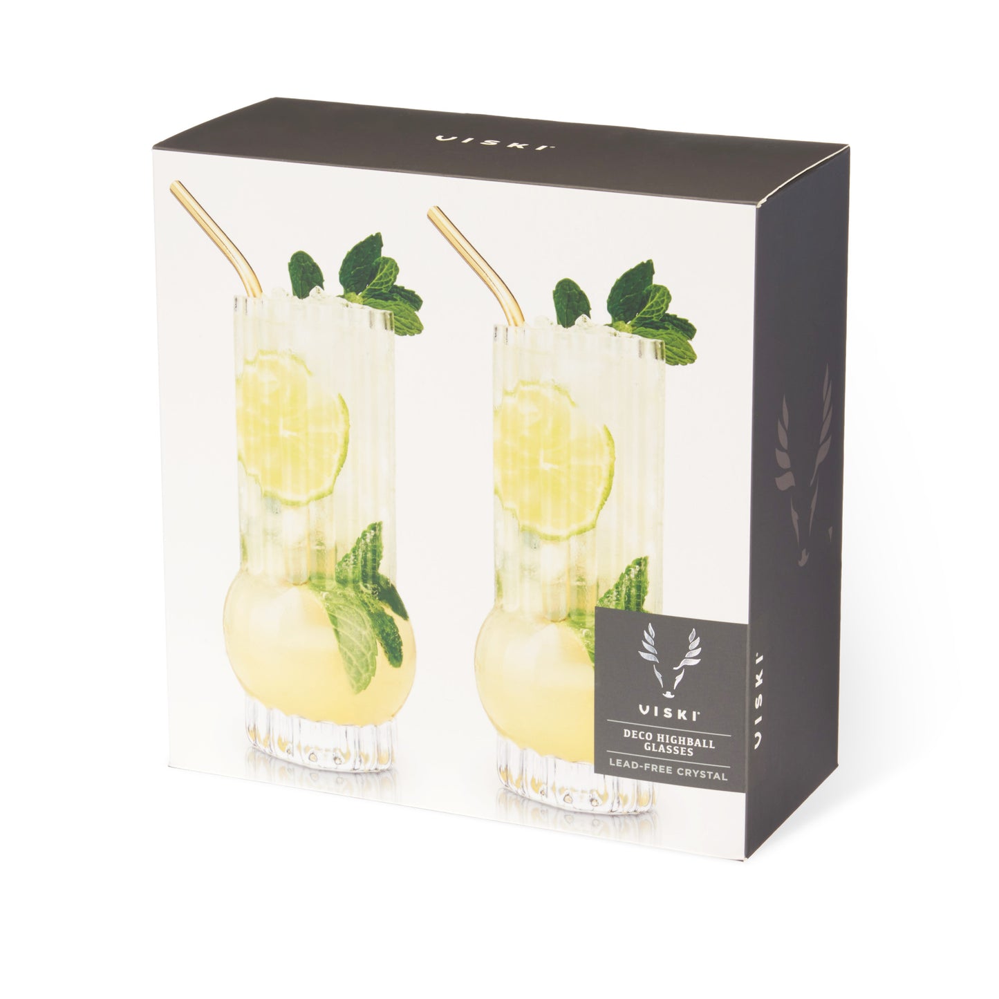 Raye Deco Crystal Highball Glasses Viski® (Set of 2)