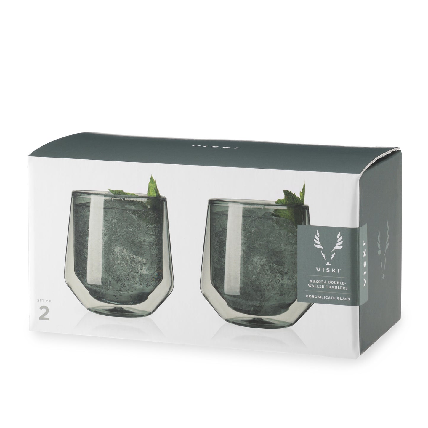 Aurora Double Walled Smoke Tumblers Viski® (Set of 2)