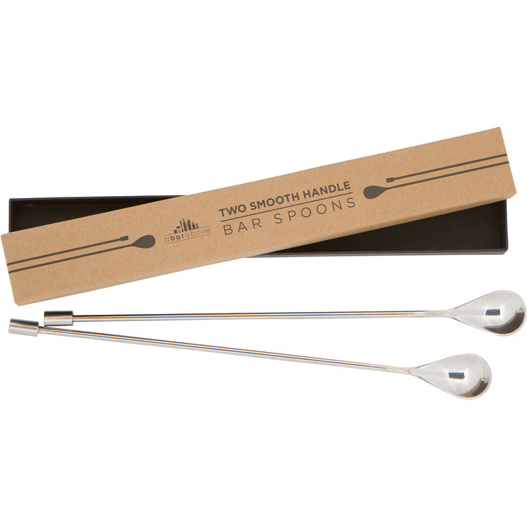 Professional Stainless Steel Bar Spoon - Weighted 12-Inch Cocktail Mixing Spoon with Spiral Handle