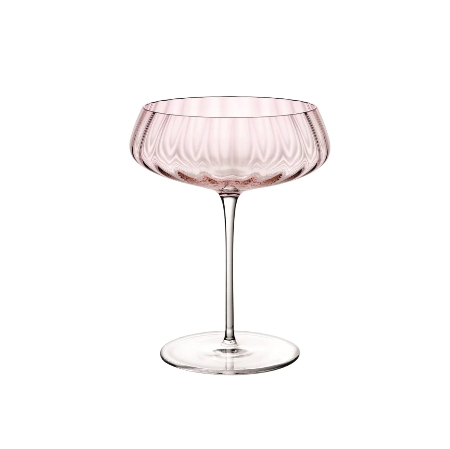 NUDE Round Up Dusty Rose Crystal Coupe Glasses, Set of 2 | Barsonist
