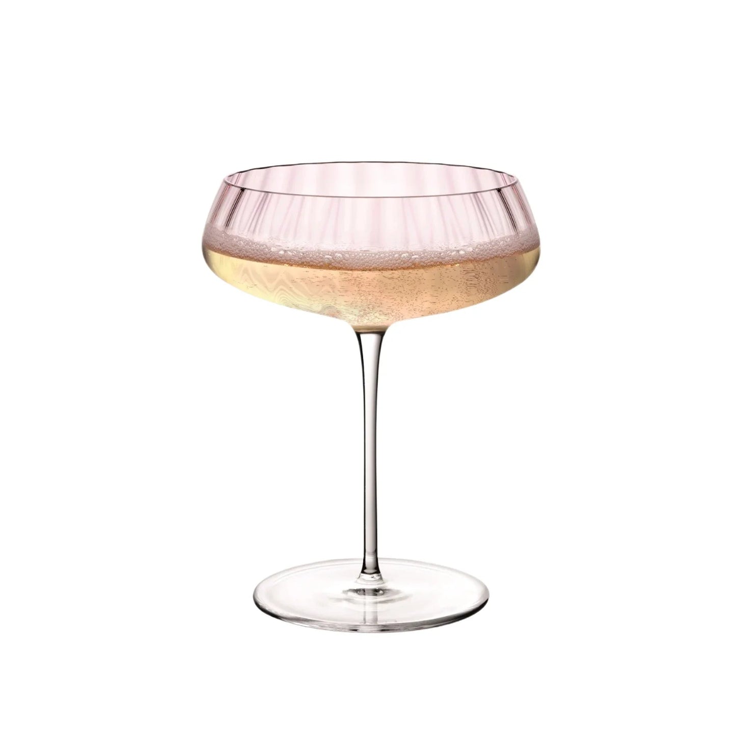 NUDE Round Up Dusty Rose Crystal Coupe Glasses, Set of 2 | Barsonist