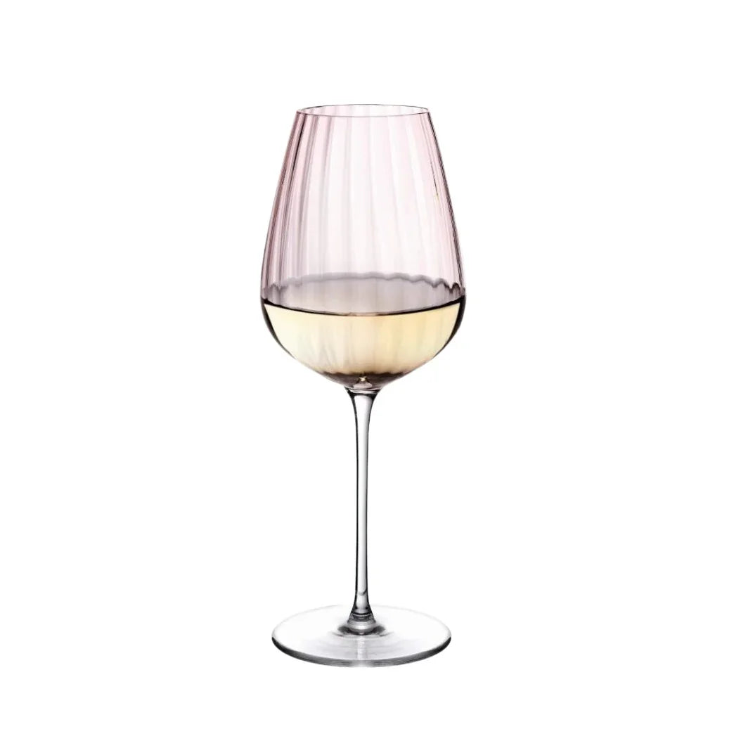 NUDE Round Up Dusty Rose White Wine Glasses Set of 2 | Barsonist