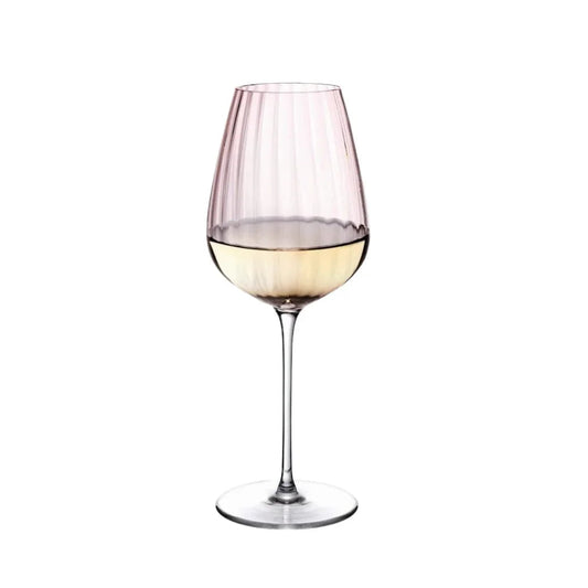 NUDE Round Up Dusty Rose White Wine Glasses Set of 2 | Barsonist