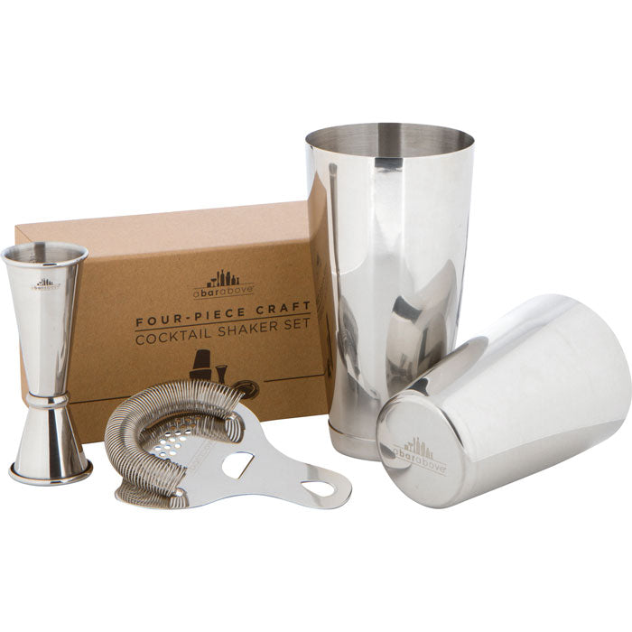 Stainless Steel Cocktail Shaker Set (4-Piece) | Barsonist