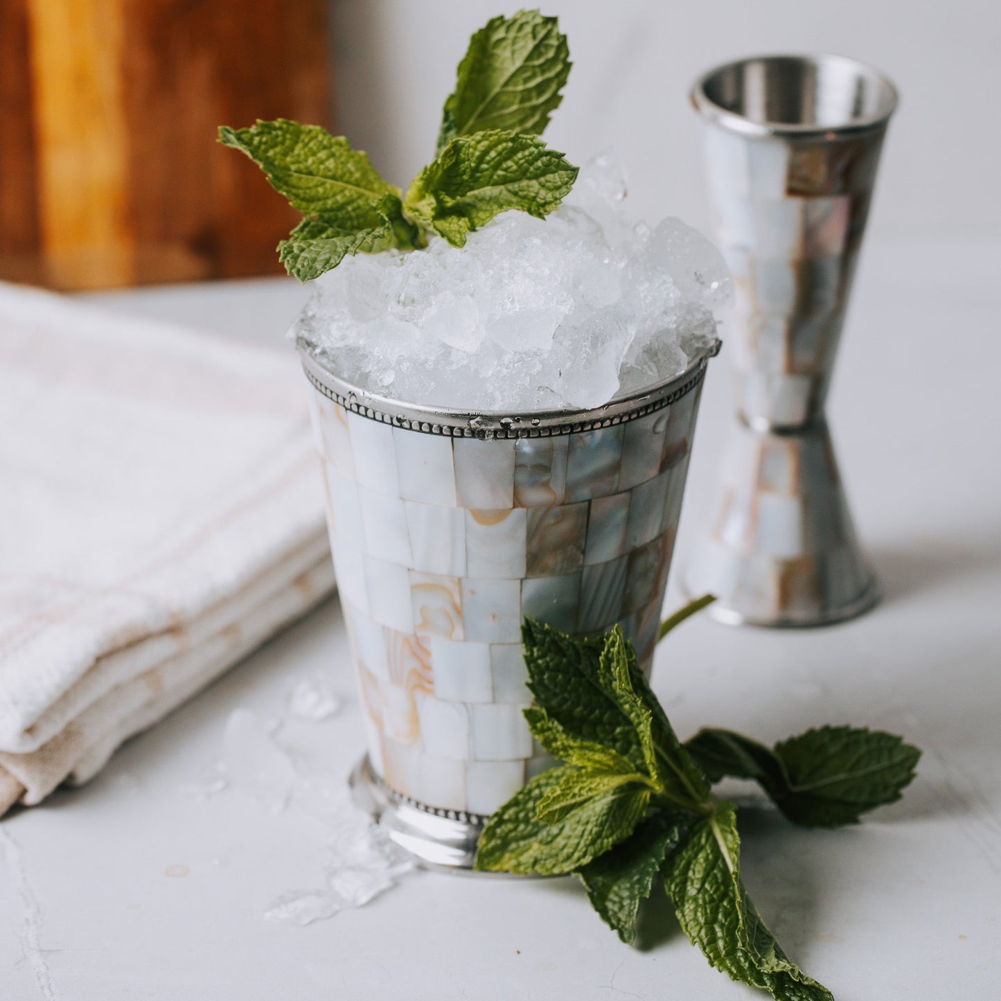 Mother of Pearl Julep Cup - Handcrafted Iridescent Cocktail Chalice | Barsonist