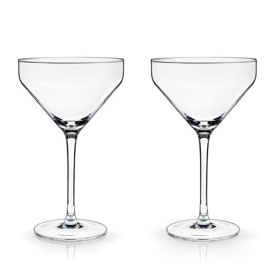 Raye Angled Crystal Martini Glasses | Set of 2 | Viski
