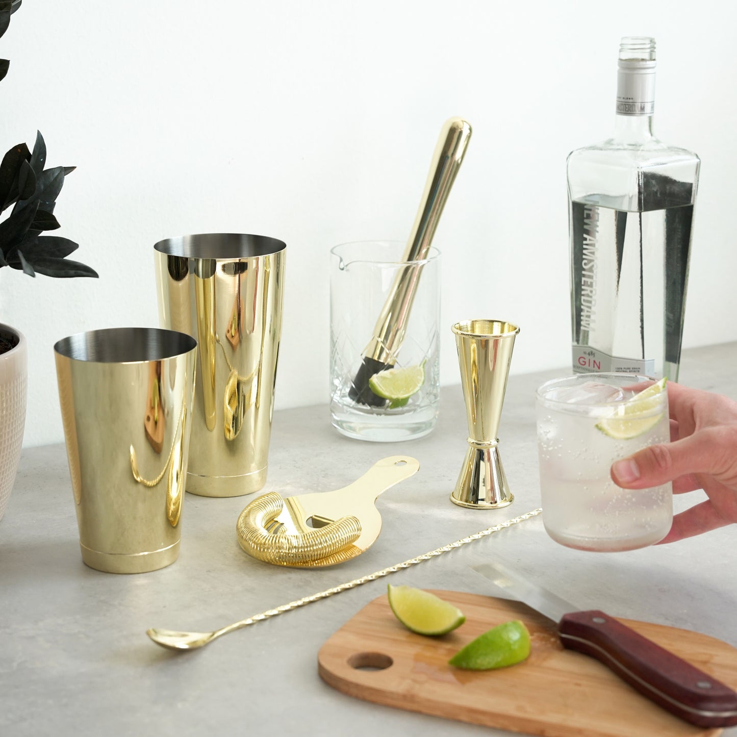 Viski Gold 7-Piece Bartender Kit | Professional Cocktail Tool Set