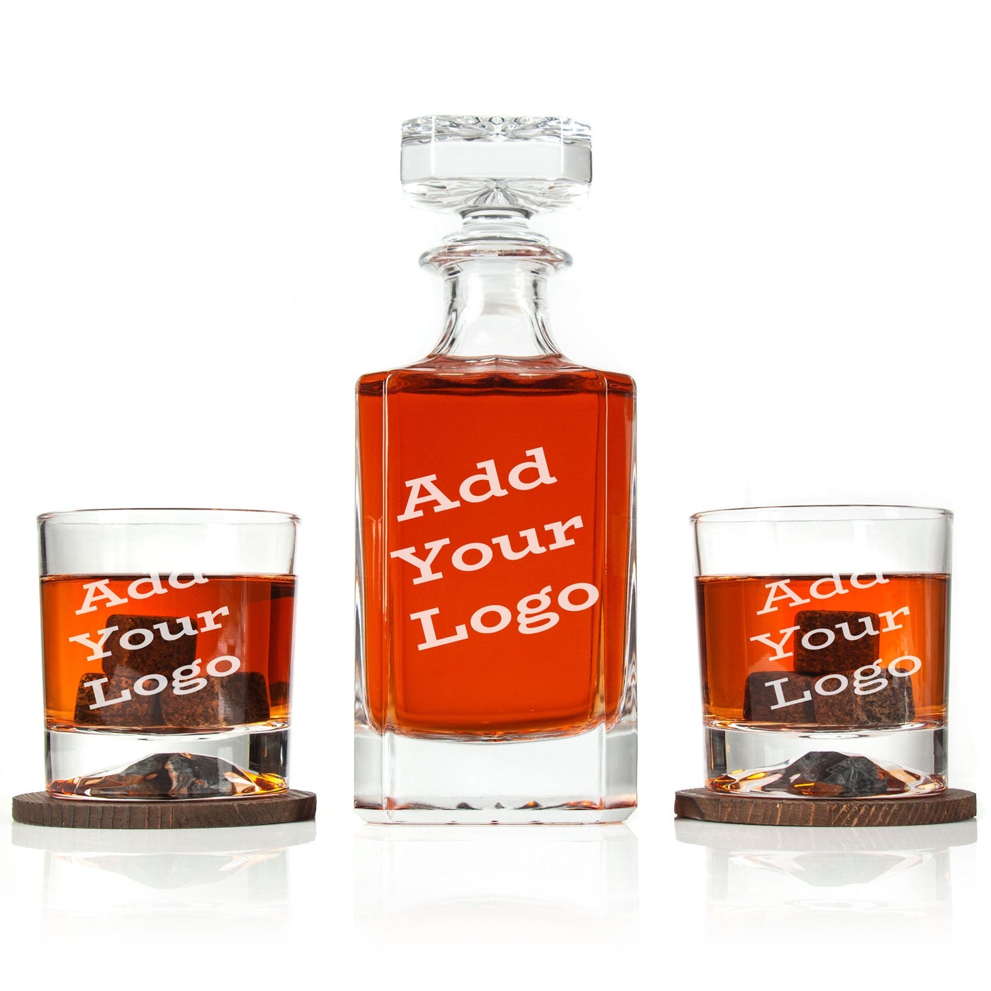 Classic Decanter Set with Wood Gift Box | Personalized Lead-Free Crystal Decanter & Optional Whiskey Glasses | Barsonist