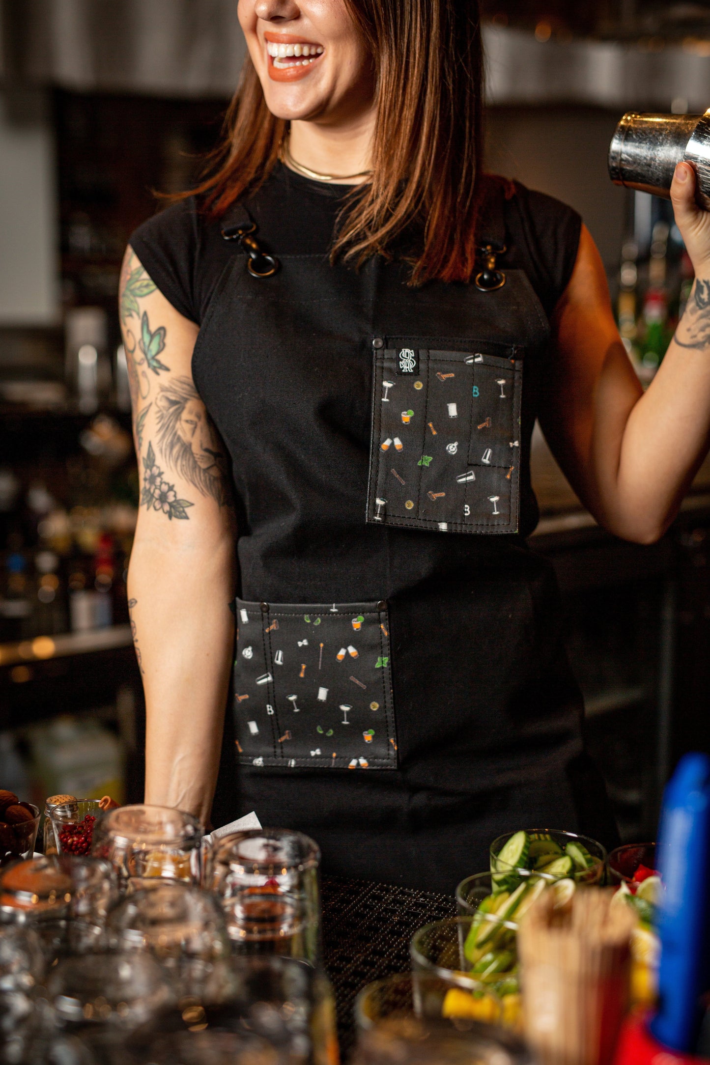 Professional Bartender Apron - Search & Rescue Collaboration Canvas Work Apron | Barsonist