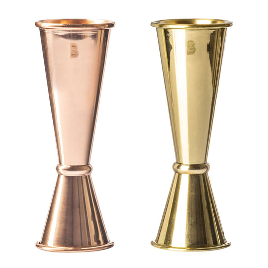 Solid Copper & Brass Japanese Jigger - 100% Metal Dual-Sided Measuring Tool | Barsonist