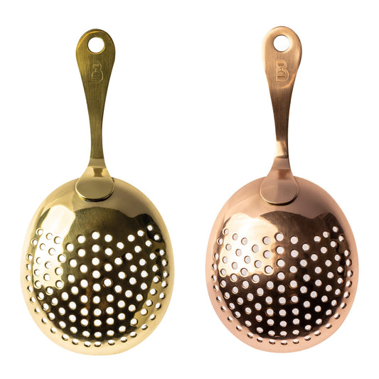 Solid Copper & Brass Julep Strainer - 100% Metal Cocktail Strainer | Barsonist