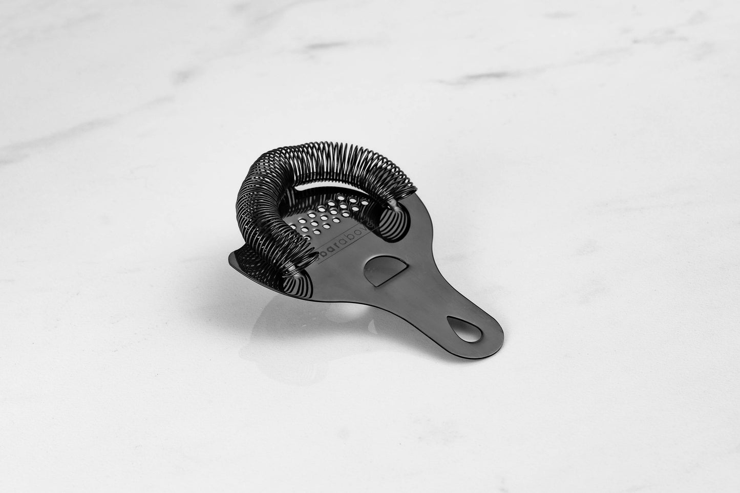 Professional Black Hawthorne Strainer - Ergonomic Cocktail Strainer with Fine-Coil Spring and Weld-Free Design
