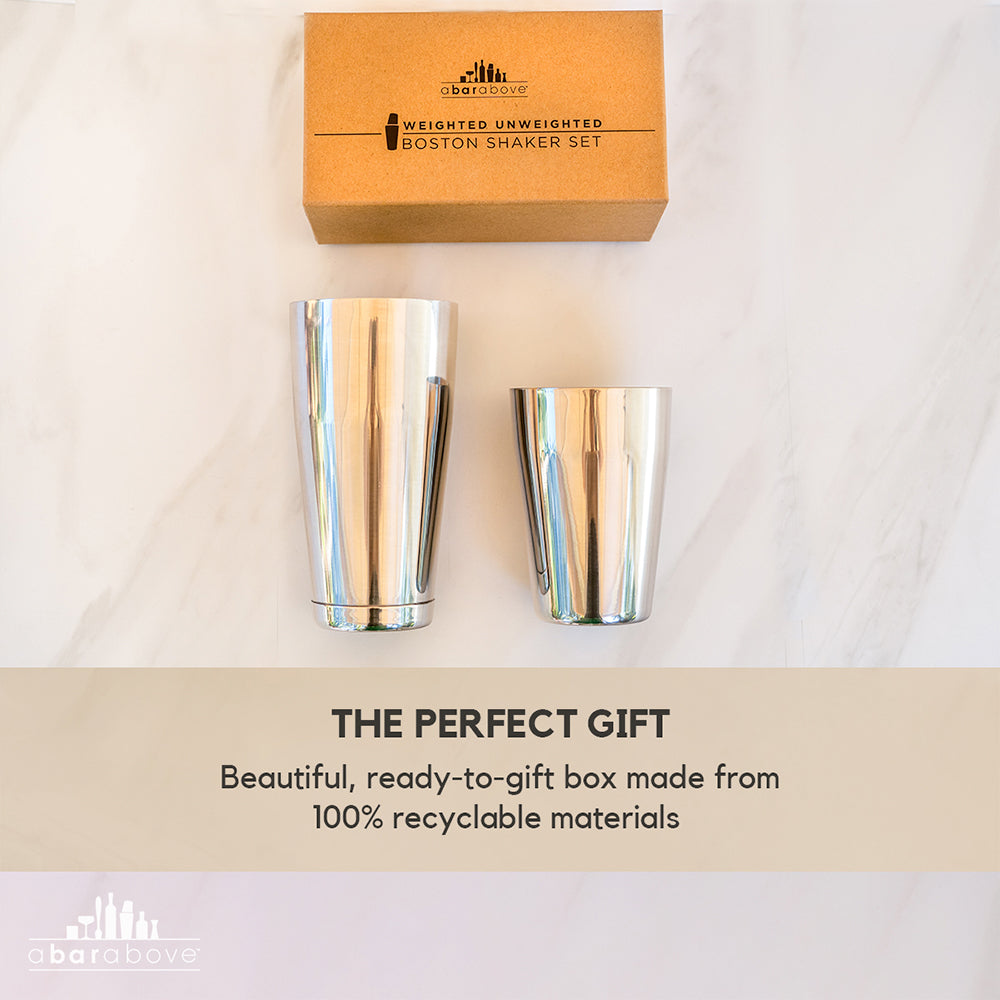 Professional Antique Copper Boston Shaker - Weighted 2-Piece Cocktail Shaker Set (28oz/18oz)