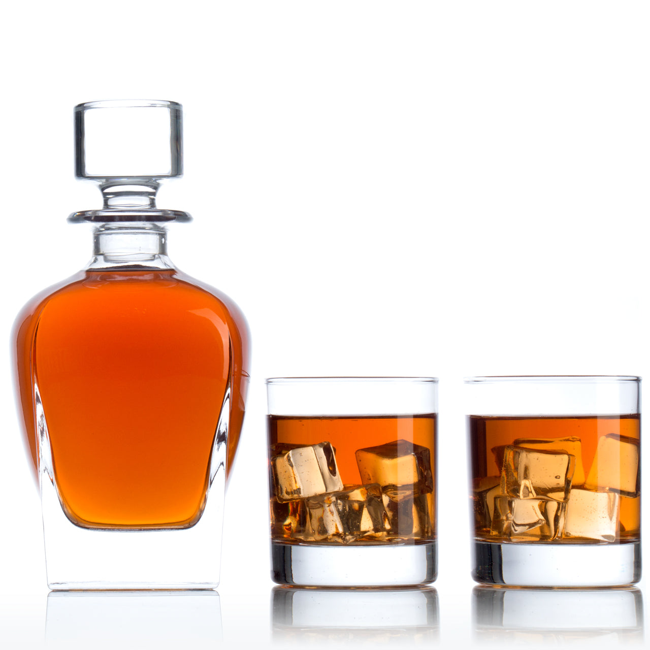 Park Ave Decanter Set with Old Fashioned Rocks Glasses, Set of 2 | Barsonist