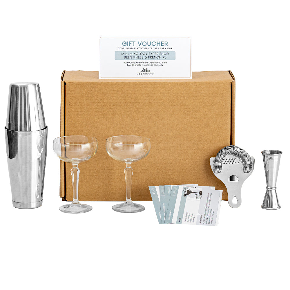 Craft Cocktail Date Night Box - Complete Bar Set with Coupe Glasses, Recipe Cards & Exclusive Online Course