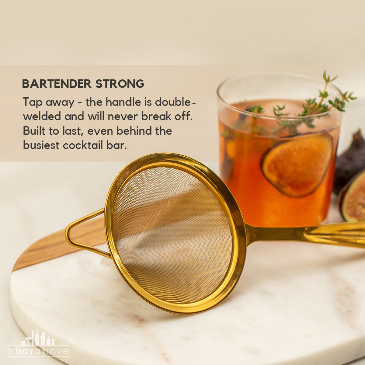 Professional Double-Welded Fine Mesh Strainer - Ultra-Fine Stainless Steel Cocktail Strainer for Crystal-Clear Cocktails