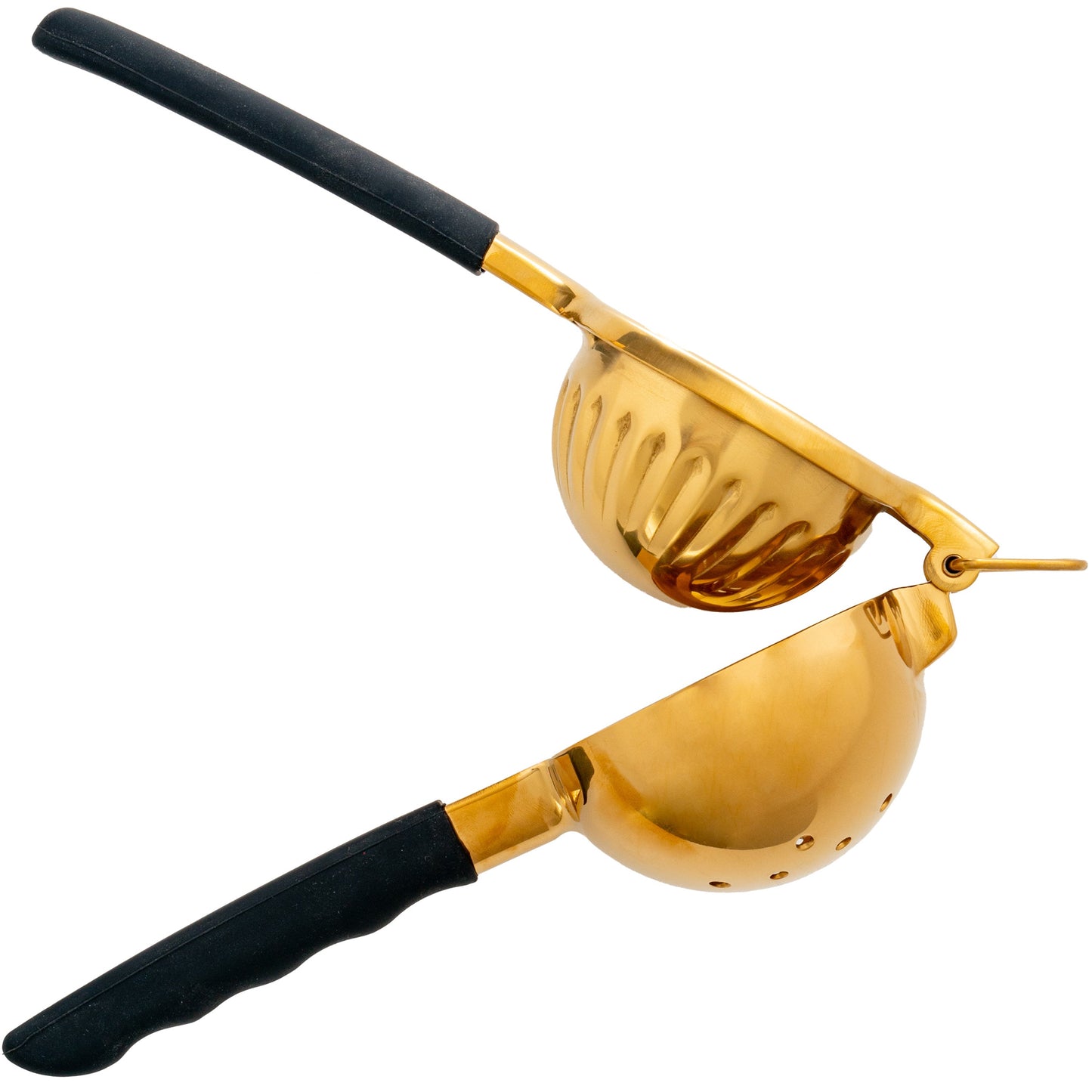 Professional Gold Citrus Juicer - Large-Bowl Stainless Steel Hand Press for Cocktails, Oranges & Grapefruit