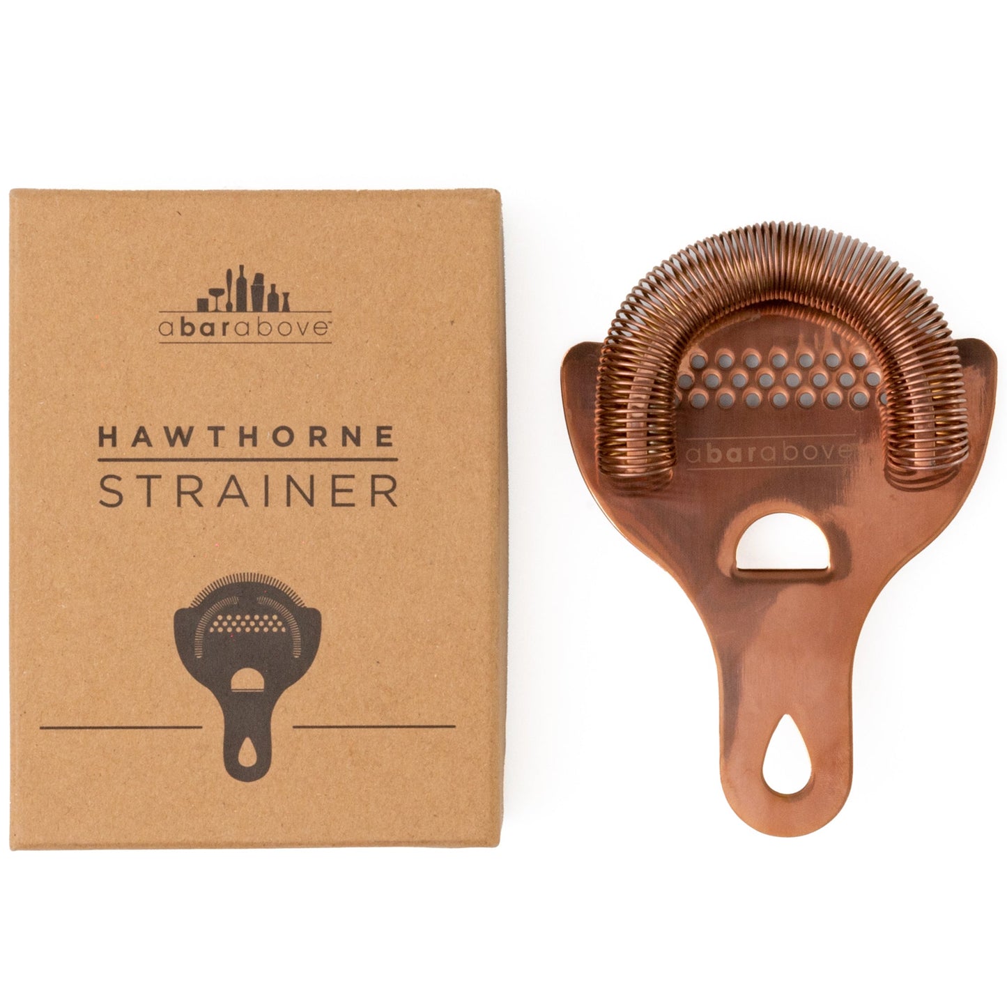 Professional Antique Copper Hawthorne Strainer - Ergonomic Cocktail Strainer with Fine-Coil Spring for Bar Tools