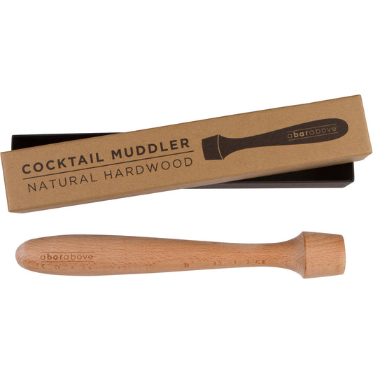 Professional 12" Hardwood Cocktail Muddler - Extra Long Ergonomic Bar Muddler for Shaker Tins