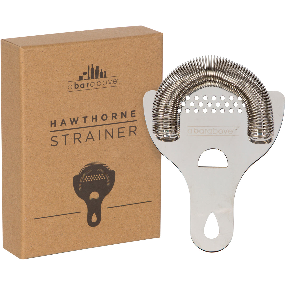 Professional Stainless Steel Hawthorne Strainer - Ergonomic Cocktail Strainer with Fine-Coil Spring and Weld-Free Design
