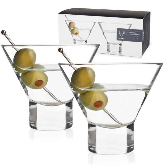 Raye Crystal Heavy Base Martini Glasses Viski®