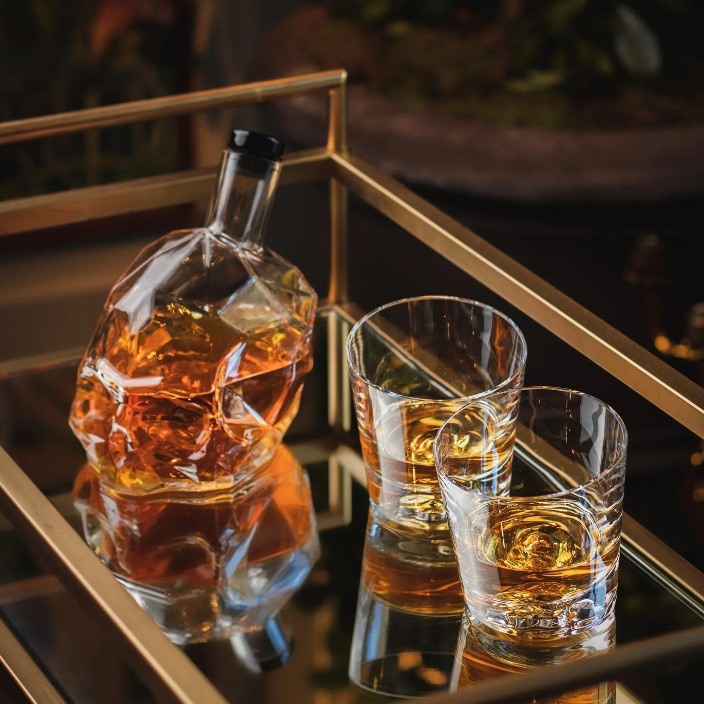 NUDE Memento Mori Skull Whiskey Bottle | Barsonist