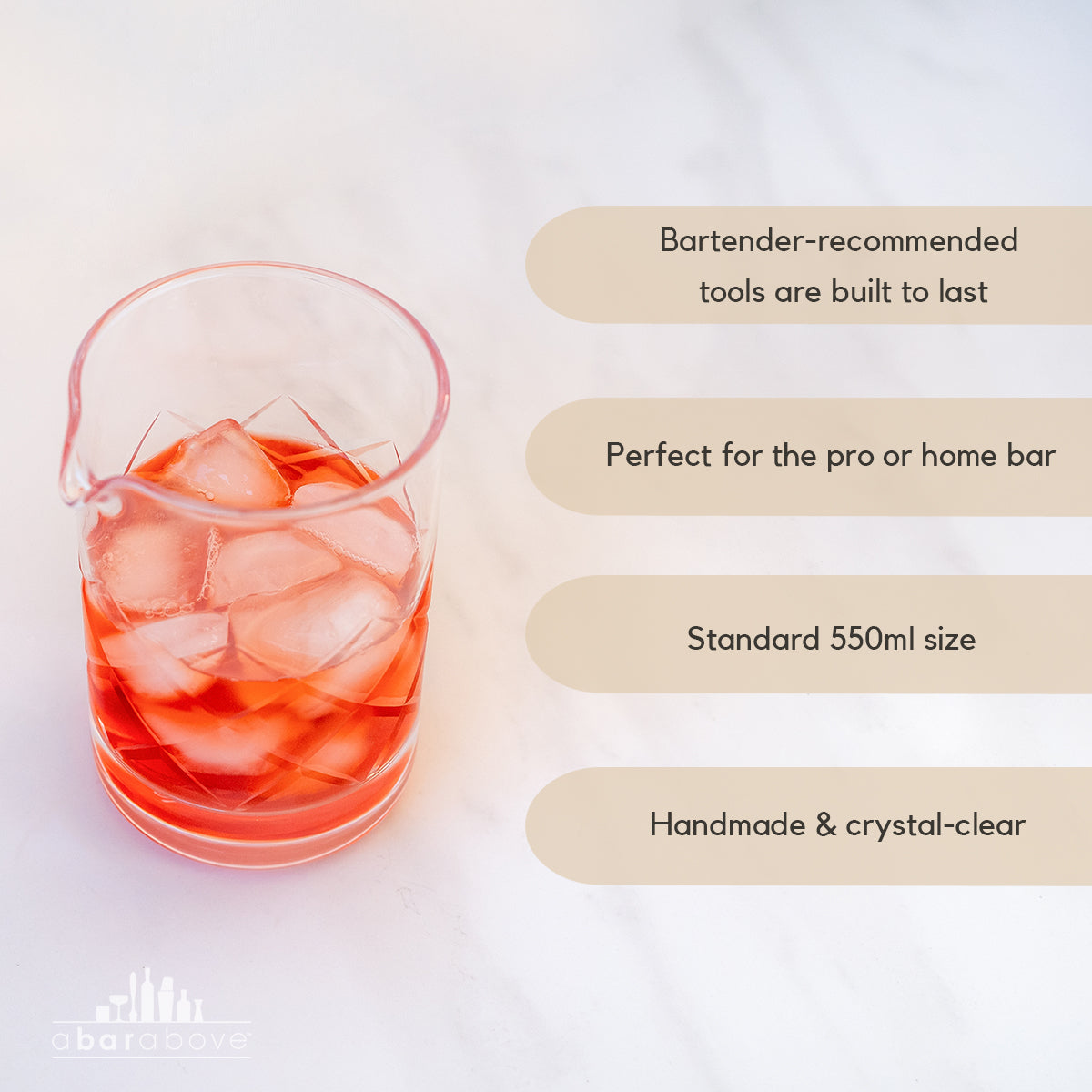 Diamond Cut Cocktail Mixing Glass | Barsonist