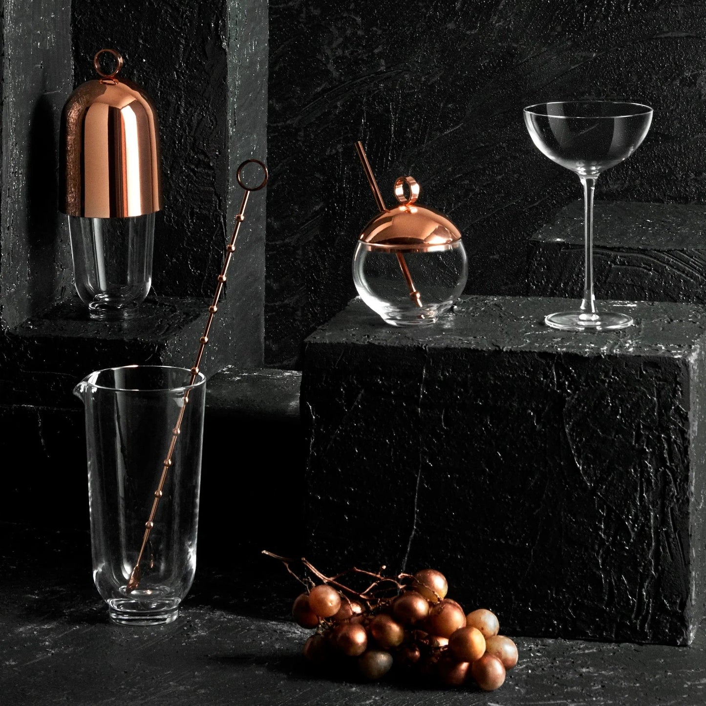 NUDE Hepburn Crystal Cocktail Shaker with Copper Top | Barsonist
