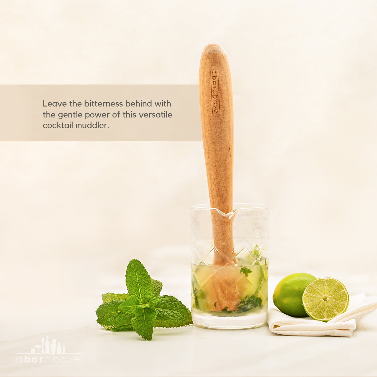 Professional 12" Hardwood Cocktail Muddler - Extra Long Ergonomic Bar Muddler for Shaker Tins