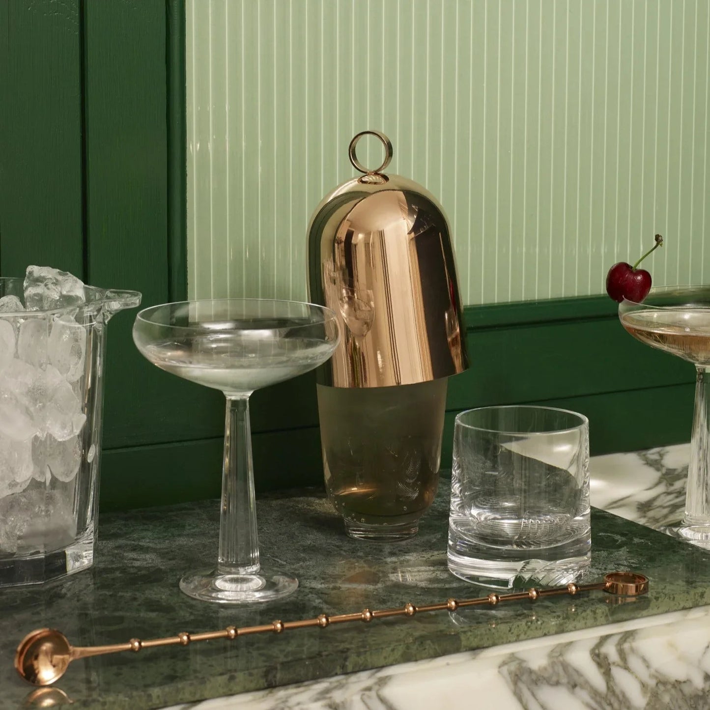 NUDE Hepburn Crystal Cocktail Shaker with Copper Top | Barsonist