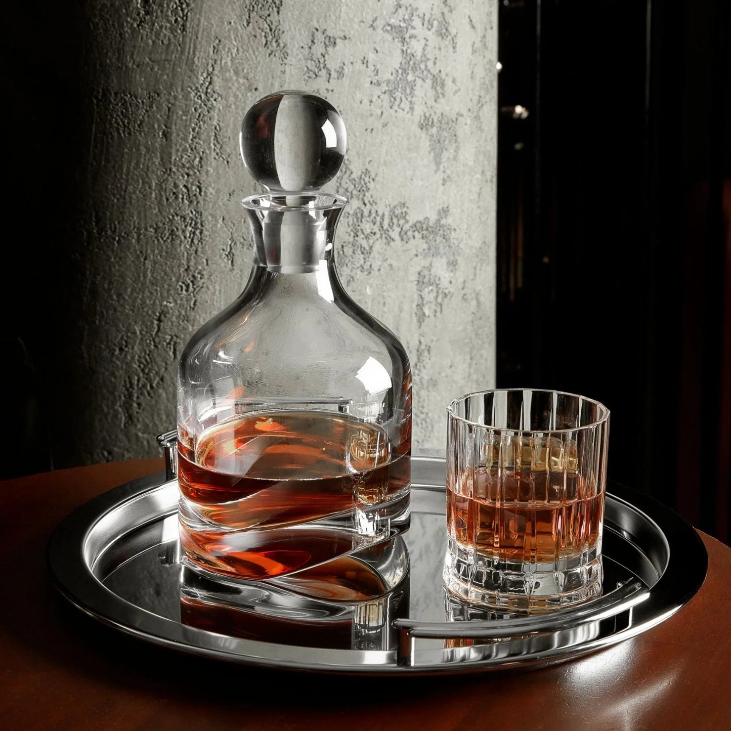 NUDE Arch Lead-Free Crystal Whiskey Bottle | Barsonist