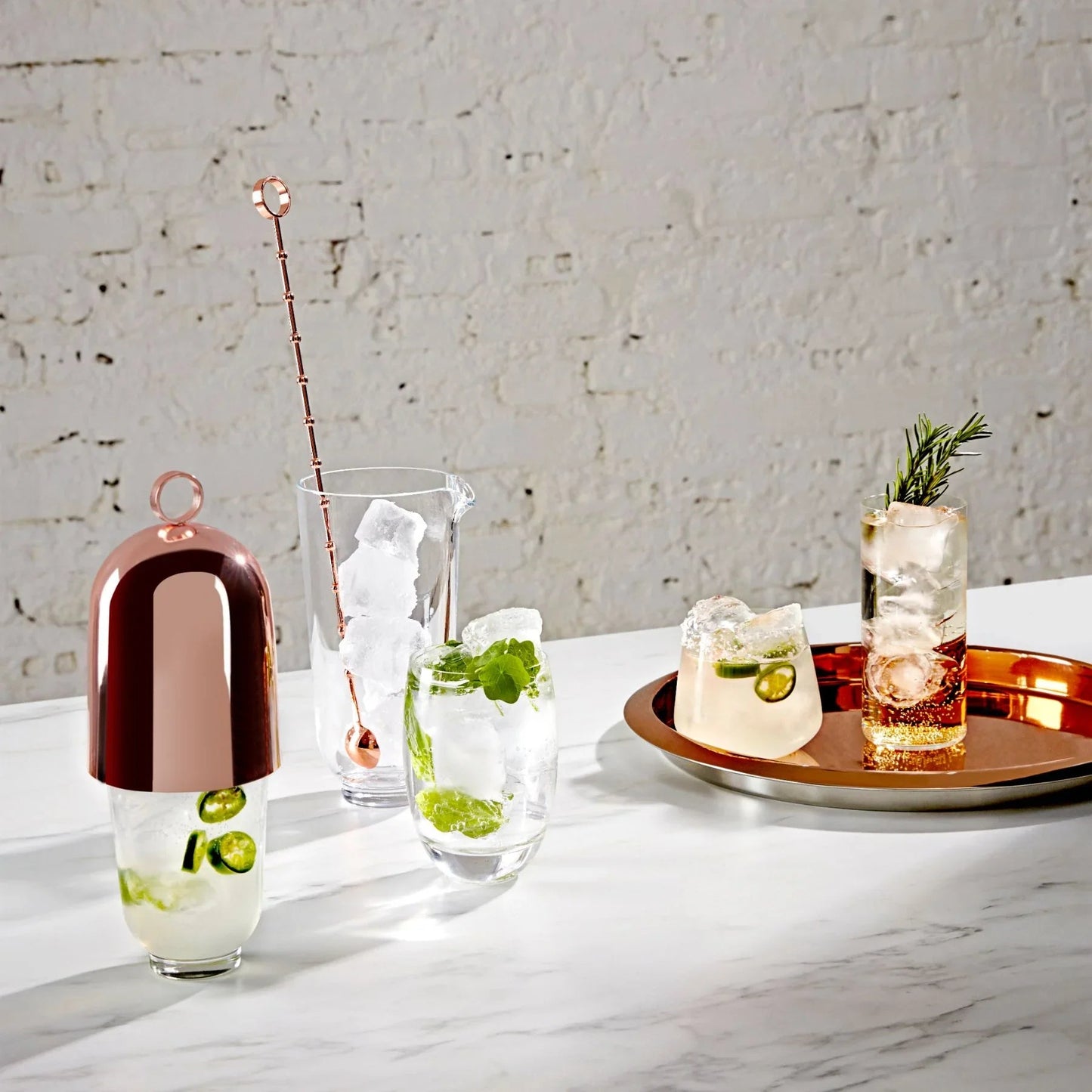 NUDE Hepburn Crystal Cocktail Shaker with Copper Top | Barsonist